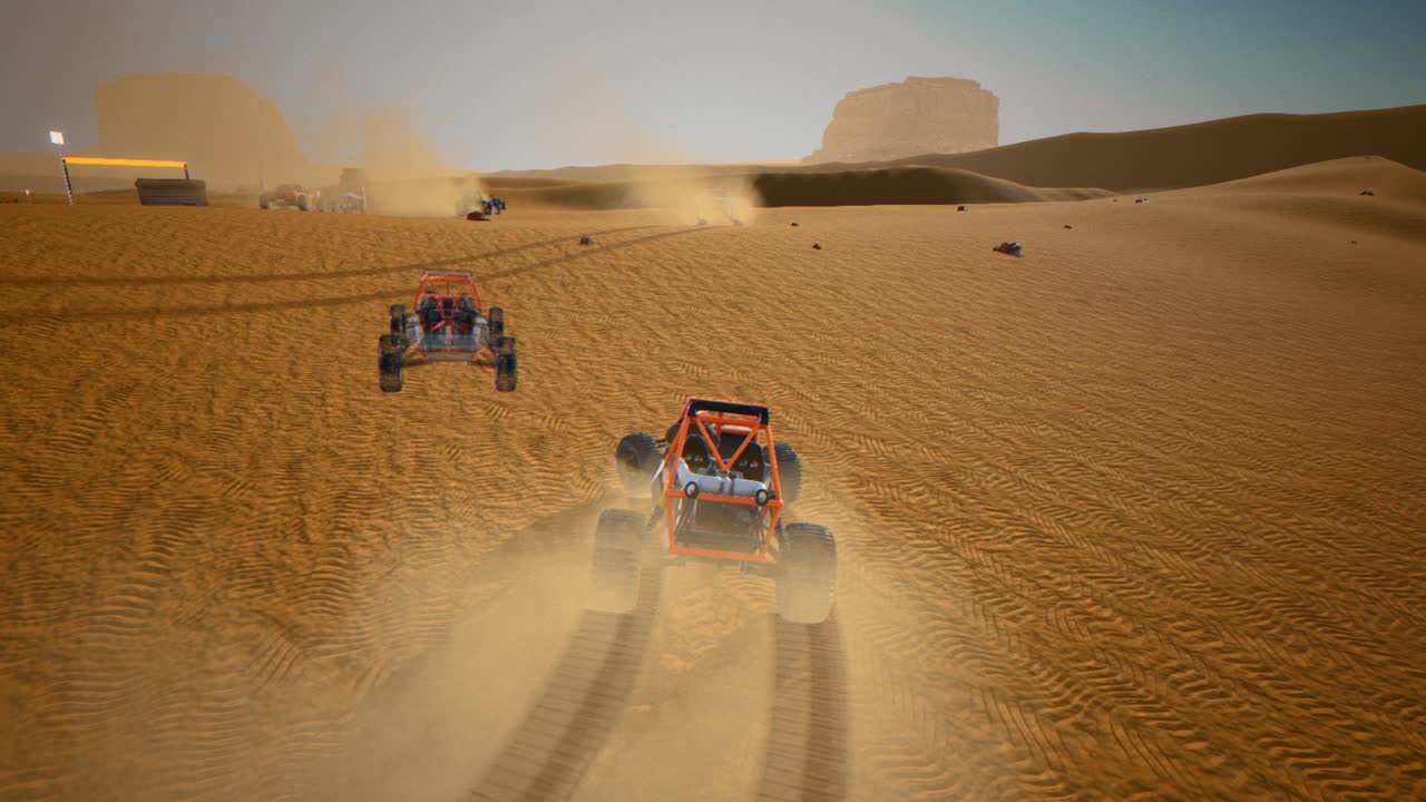 Chase camera behind the buggy